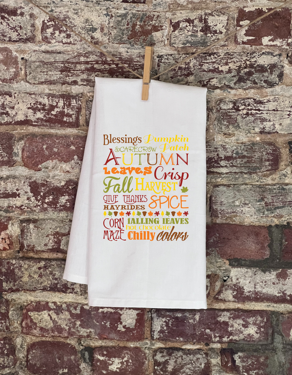 Kitchen Towels - Fall - Autumn Subway Art