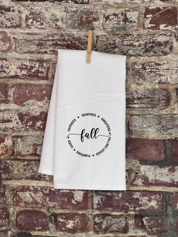 Kitchen Towels - Fall - Circle Fall Words
