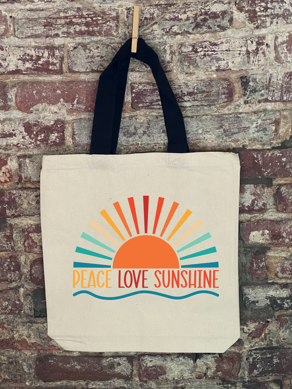 Peace Love Sunshine Canvas Bag