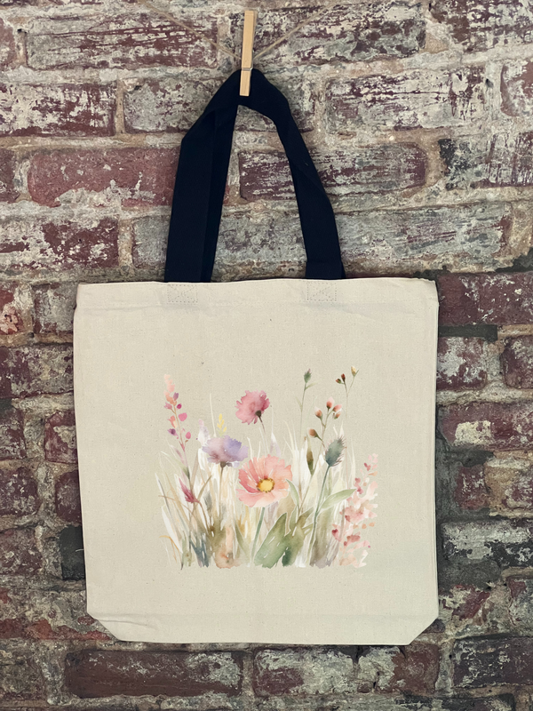 Pastel Wildflowers 6 Canvas Bag