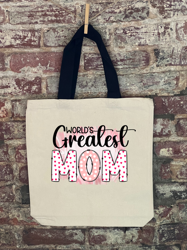 World's Best Greatest Mom Canvas Bag