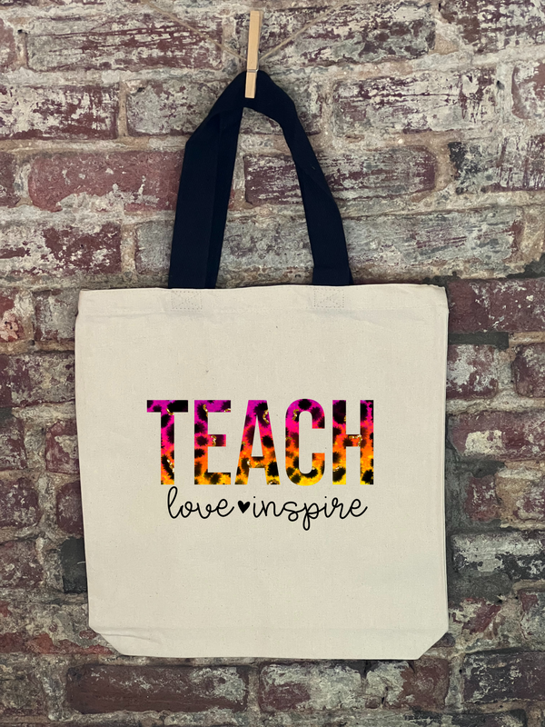 Teachers - Teach Love Inspire Canvas Bag