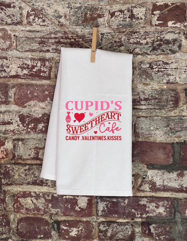 Kitchen Towels - Valentine's Day - Cupid's Sweetheart Cafe