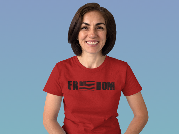 4th of July - FREEDOM with Flag Unisex T-Shirt