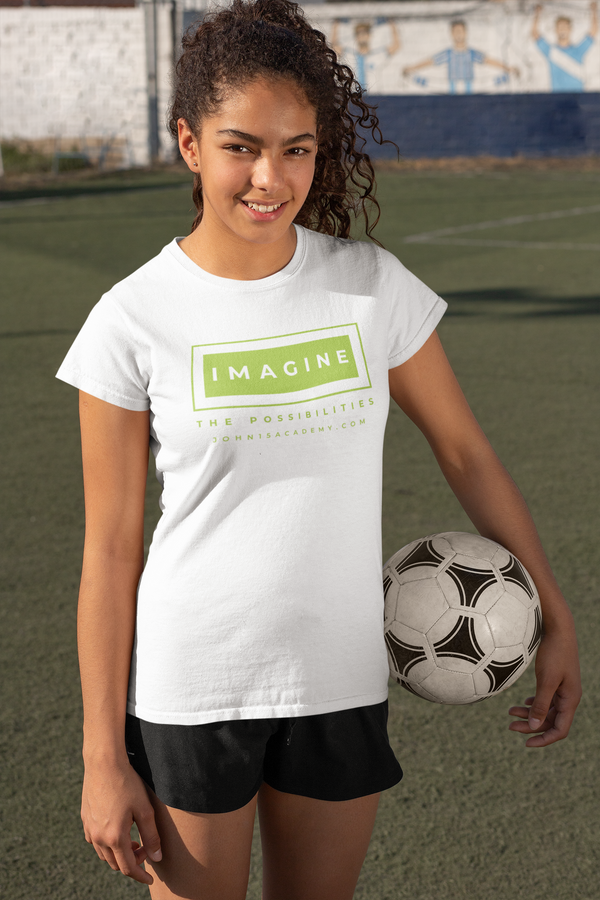 Imagine The Possibilities Unisex Youth T-Shirt (Lime or Teal Ink)/ Love is Fearless - Janet Newberry Collection