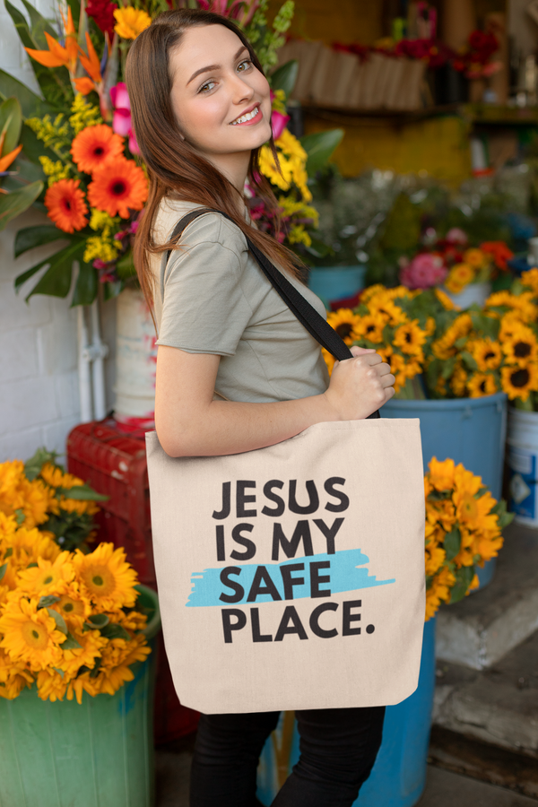 Canvas Bag - Jesus Is My Safe Place /  Love is Fearless - Janet Newberry Collection
