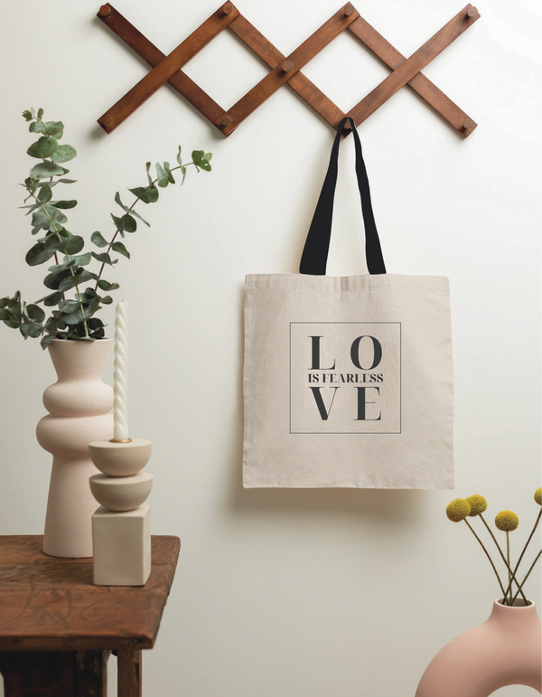 Canvas Bag - Love Is Fearless Block /  Love is Fearless - Janet Newberry Collection