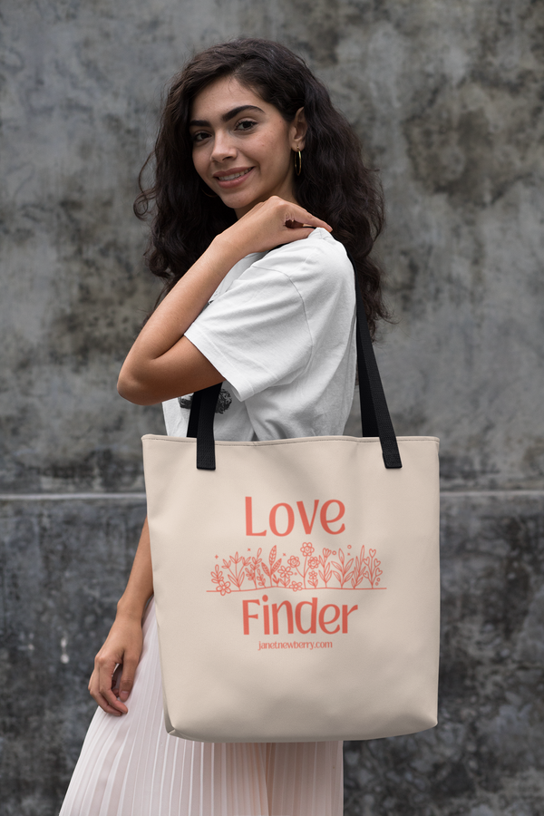 Canvas Bag - Love Finder Coral /  Love is Fearless - Janet Newberry Collection