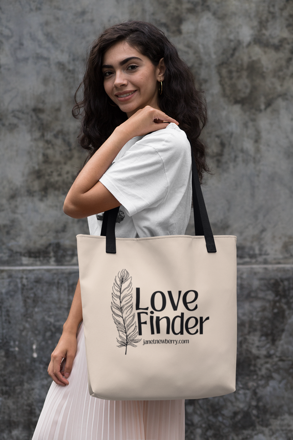 Canvas Bag - Love Finder Feather /  Love is Fearless - Janet Newberry Collection