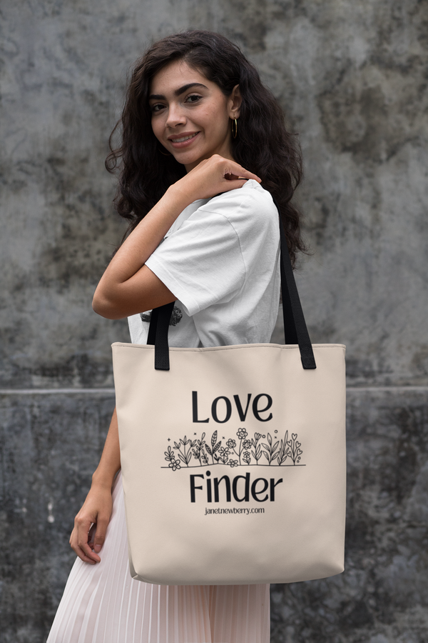 Canvas Bag - Love Finder Black / Love is Fearless - Janet Newberry Collection