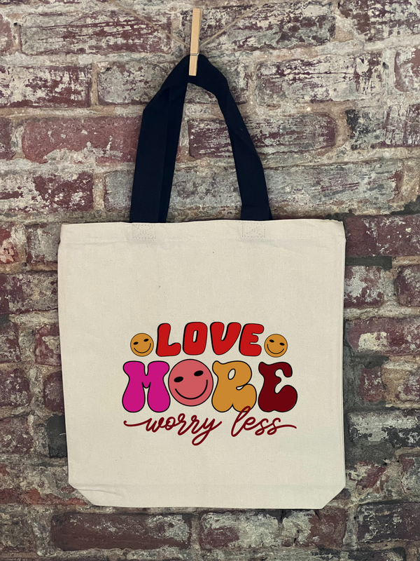 Valentine's Day - Love More Worry Less Canvas Bag