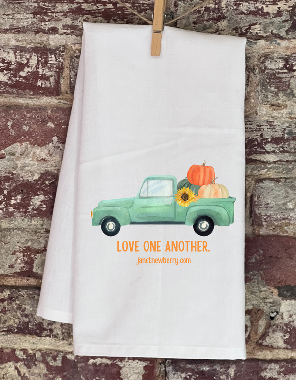 FALL - Love One Another Fall Truck - Kitchen Towel