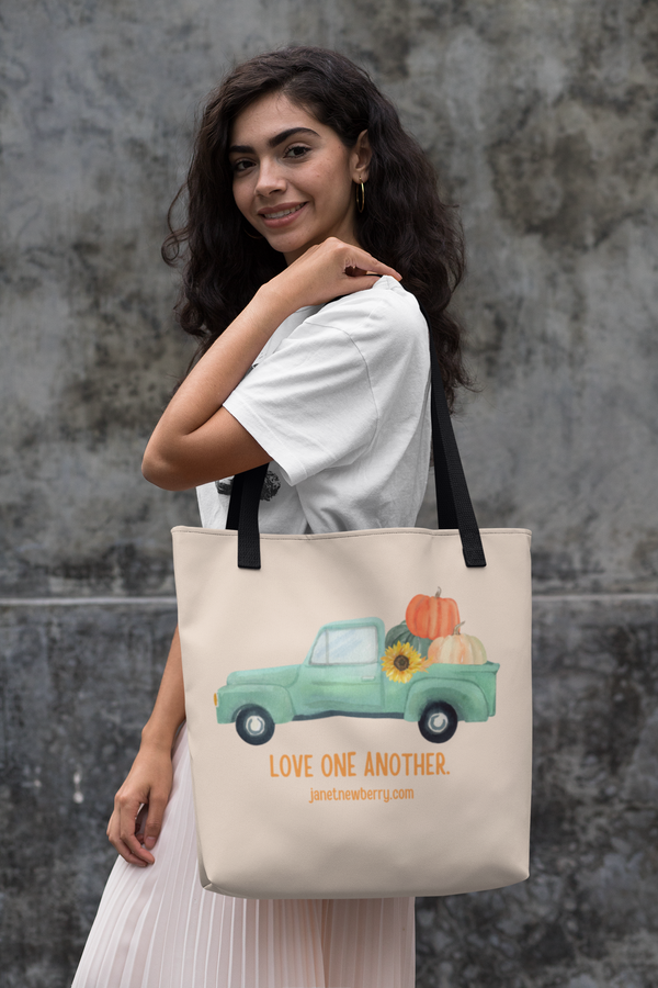 FALL - Love One Another Fall Truck - Canvas Bag