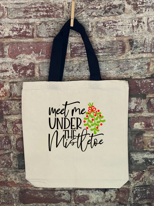 Christmas - Meet Me Under The Mistletoe Canvas Bag