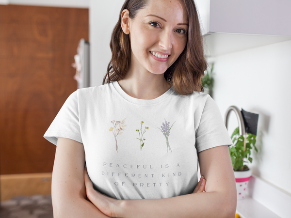 Peaceful Is A Different Kind Of Pretty Youth T-Shirt / Love is Fearless - Janet Newberry Collection