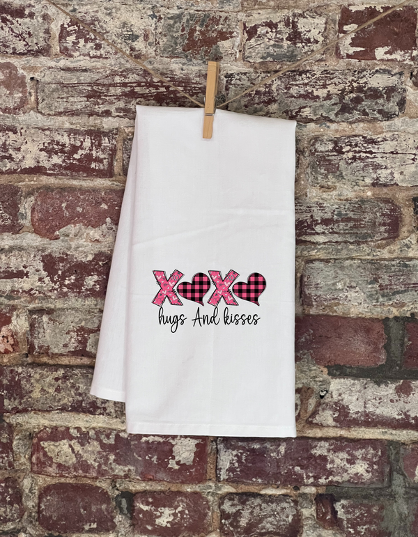 Kitchen Towels - Valentine's Day - XOXO Hugs and Kisses