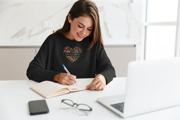 Love is Fearless Sage Heart Crewneck Sweatshirt / Love is Fearless - Janet Newberry Collection