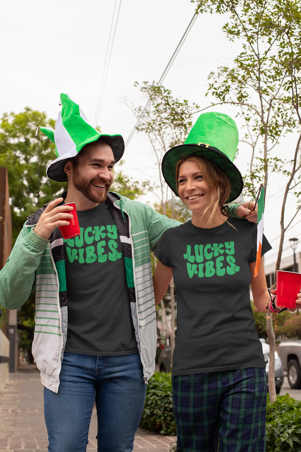 St. Patrick's Day -  Lucky Vibes Clover T-Shirt