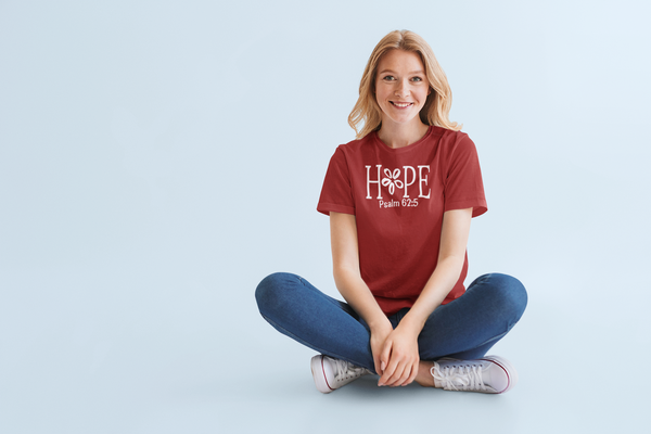 HOPE with flower Psalm 62:5 T-Shirt