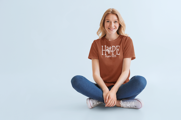 HOPE with flower Psalm 62:5 T-Shirt