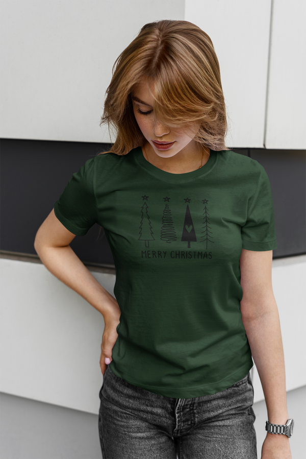 Christmas - Merry Christmas Skinny Trees T-Shirt