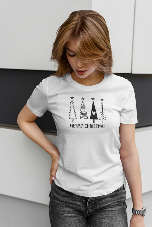 Christmas - Merry Christmas Skinny Trees T-Shirt