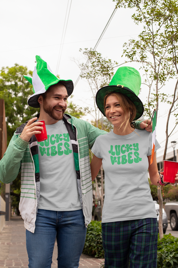 St. Patrick's Day -  Lucky Vibes Clover T-Shirt
