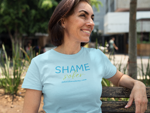 Shame Sober Turquoise Ink T-Shirt / Love is Fearless - Janet Newberry Collection