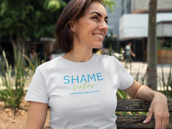 Shame Sober Turquoise Ink T-Shirt / Love is Fearless - Janet Newberry Collection