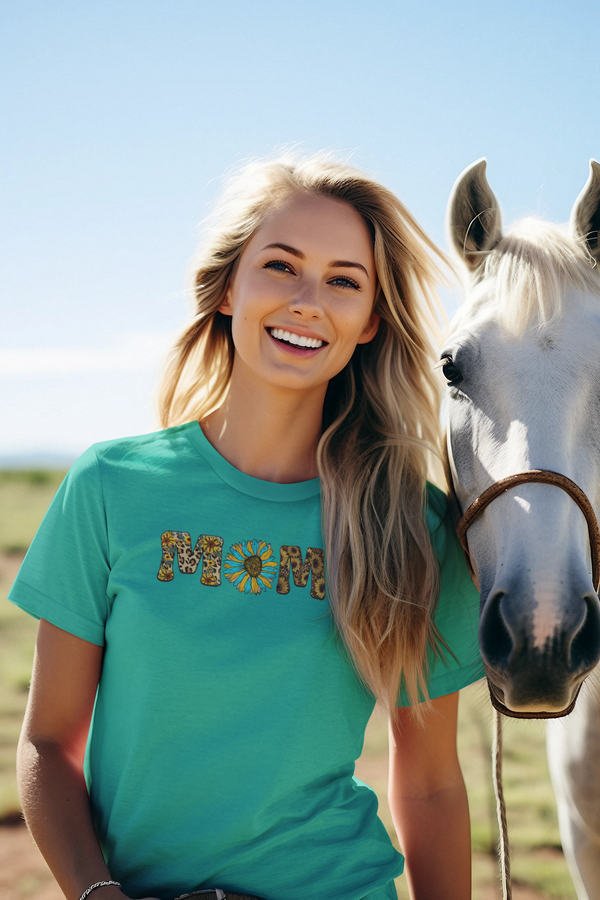 Mom - MOM Turquoise Daisy T-Shirt