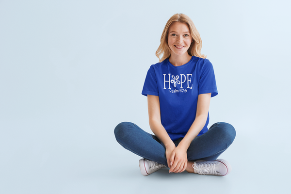 Easter - HOPE with flower Psalm 62:5 T-Shirt
