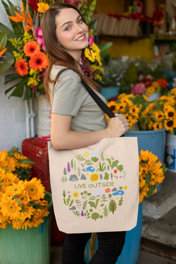 Canvas Bag - Live Outside /  Love is Fearless - Janet Newberry Collection