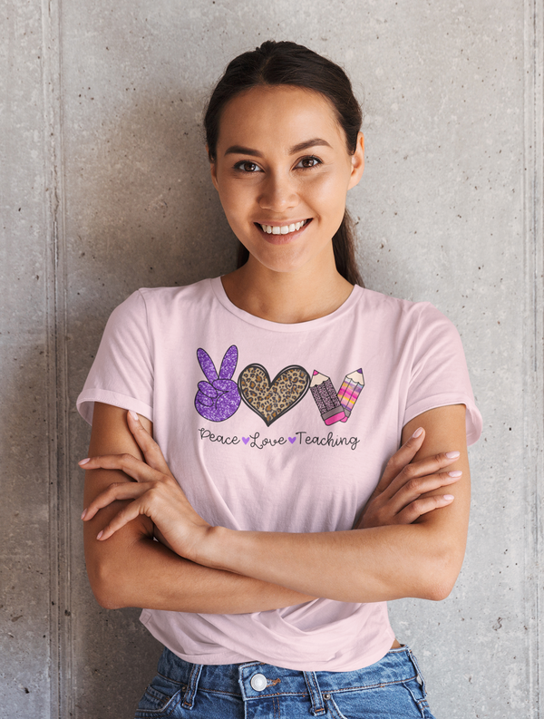 Teachers - Peace Love Teaching T-Shirt