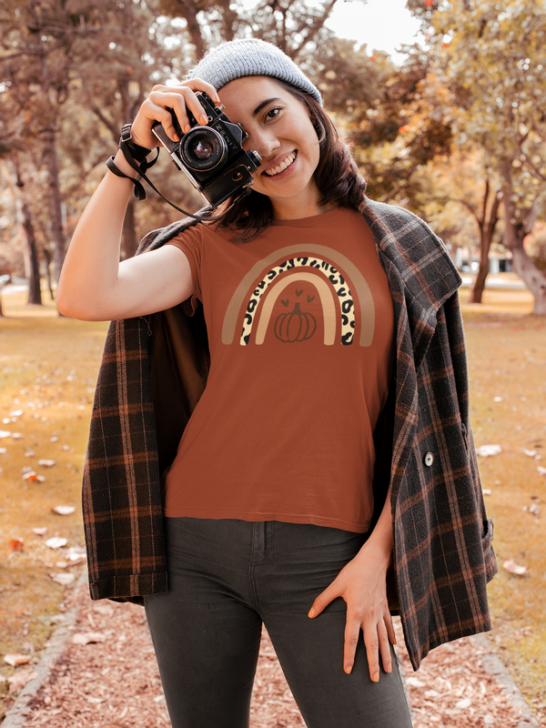 Fall - Pumpkin Fall Rainbow T-Shirt