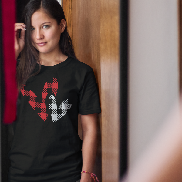 Valentine's Day - Red & White Plaid Hearts T-Shirt